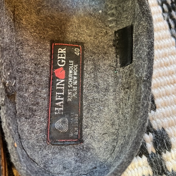 HAFLINGER Grizzly Gray wool scuffs slide on shoes EUR 40 US 9 - Picture 4 of 6
